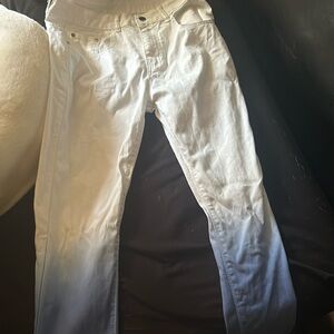 White and blue denim skinny jeans